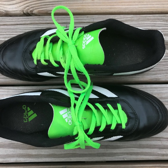 Adidas Men Cleats Shoe Sneaker Black/Green/White - Picture 6 of 8